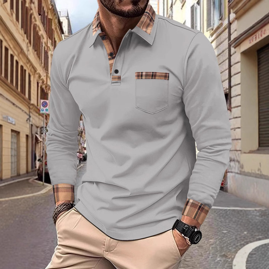 Men's Fashion Casual Solid Color Sports Polo Shirts