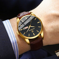 Double Calendar Waterproof Quartz Watch Men