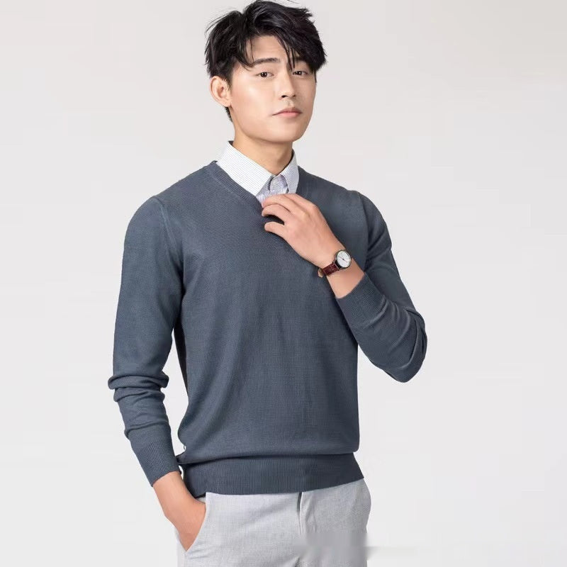 Men's Wool Loose Solid-color Sweater