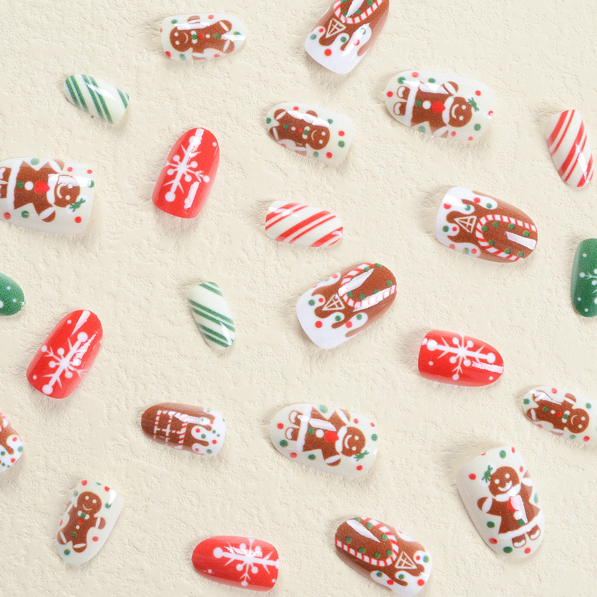 Fruit Gingerbread Man Chocolate House Fake Nail Tip