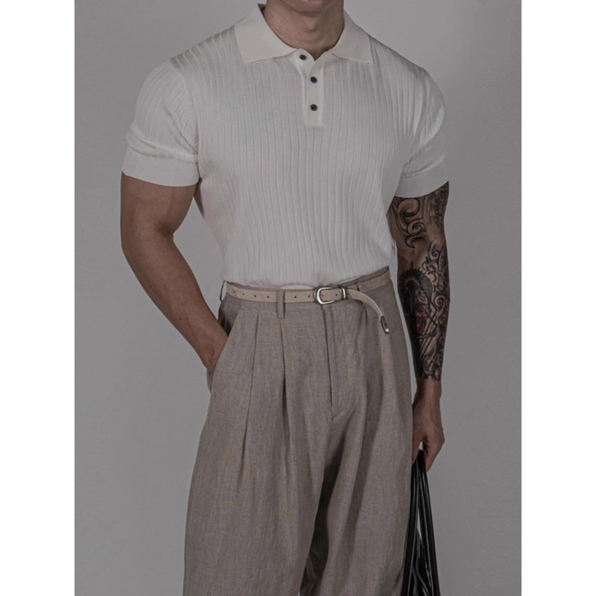 Business Young Summer Lapels Slim Fit Sweater White Business Young Summer Lapels Slim Fit Sweater - shop_name