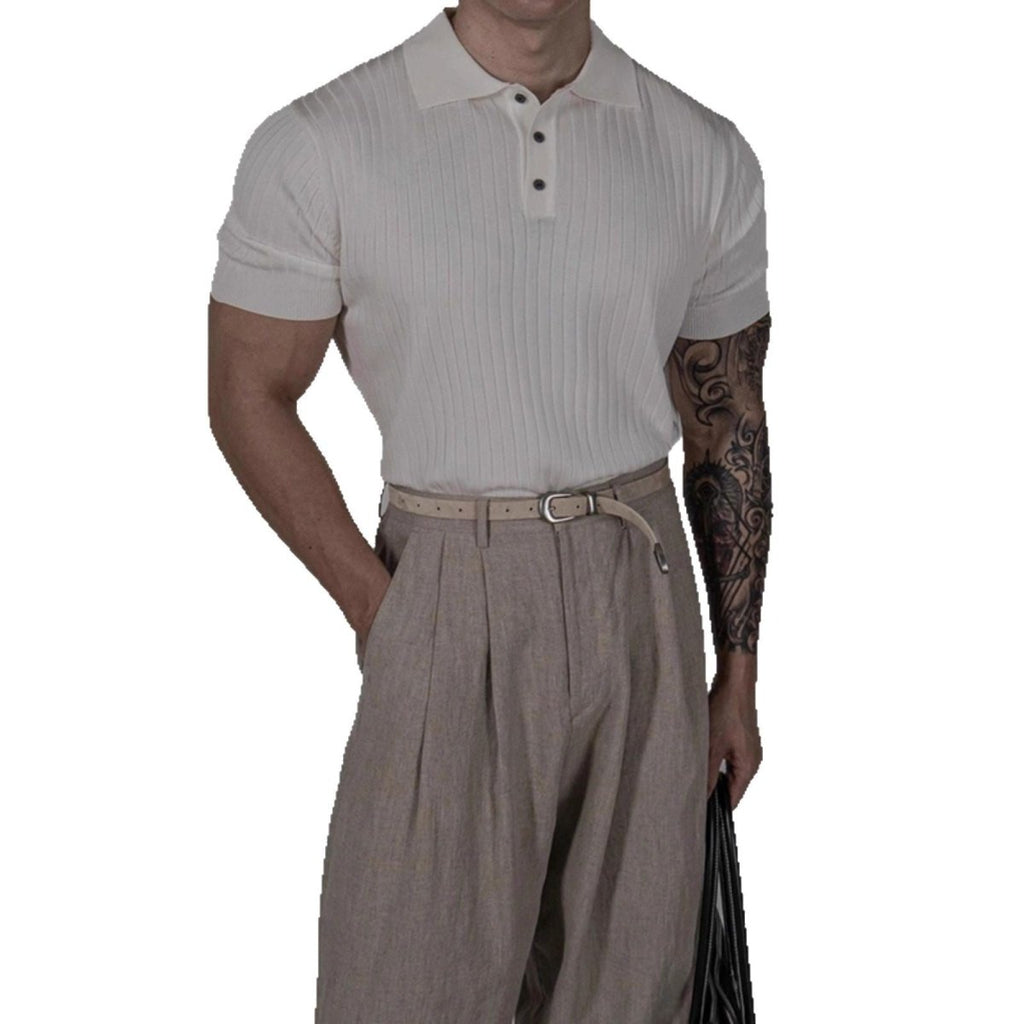 Business Young Summer Lapels Slim Fit Sweater White Business Young Summer Lapels Slim Fit Sweater - shop_name