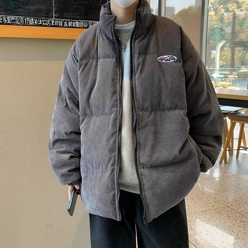 Retro-style Thickened Loose-fit Men's Coat With A Stand-up Collar