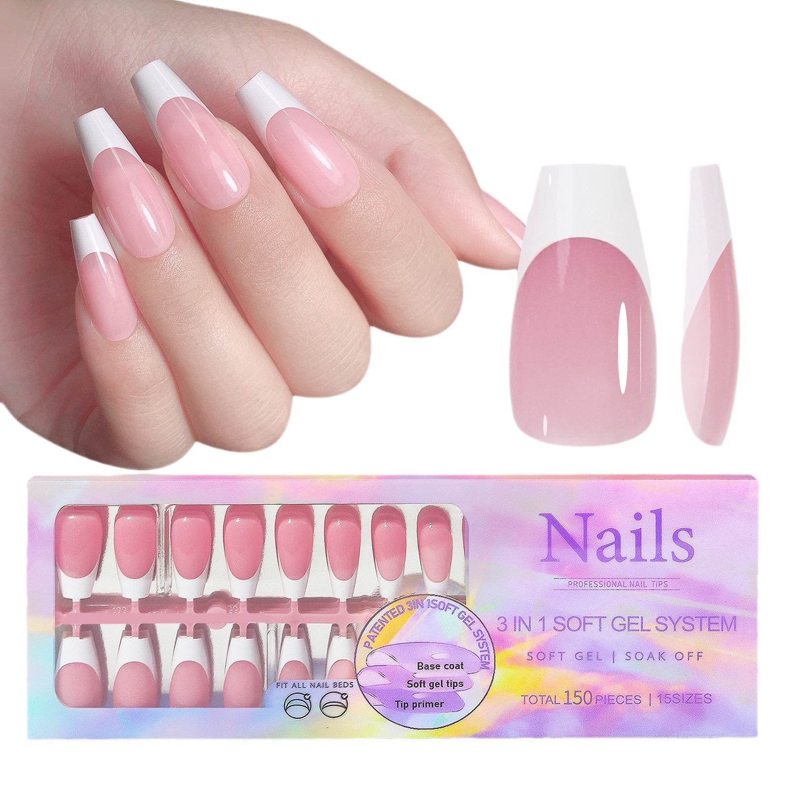 Non Marking Wearable Detachable French Style Nail Patch
