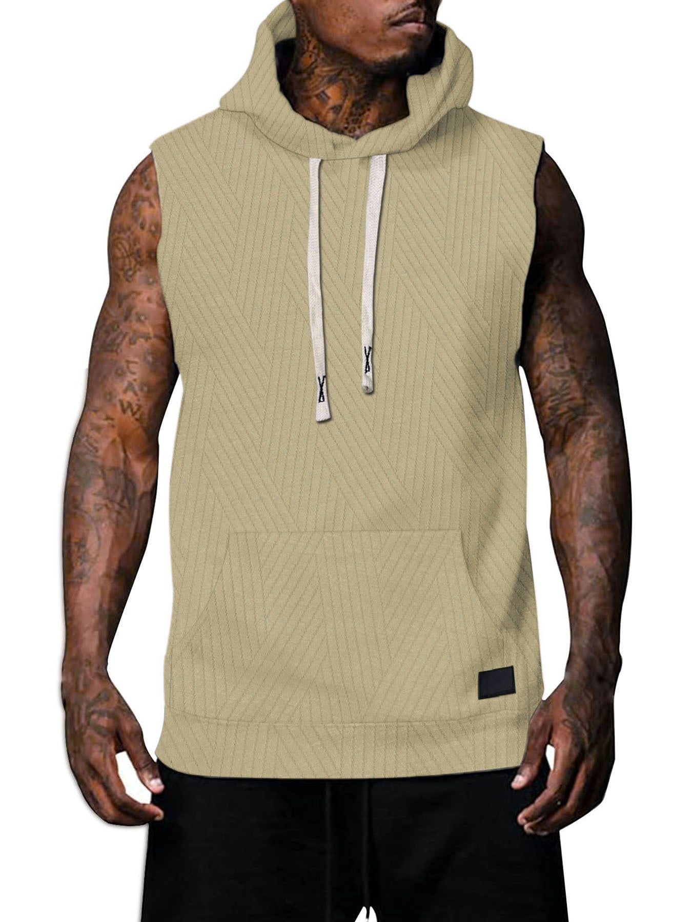 Sleeveless Vest Top Men's Waistcoat Hooded