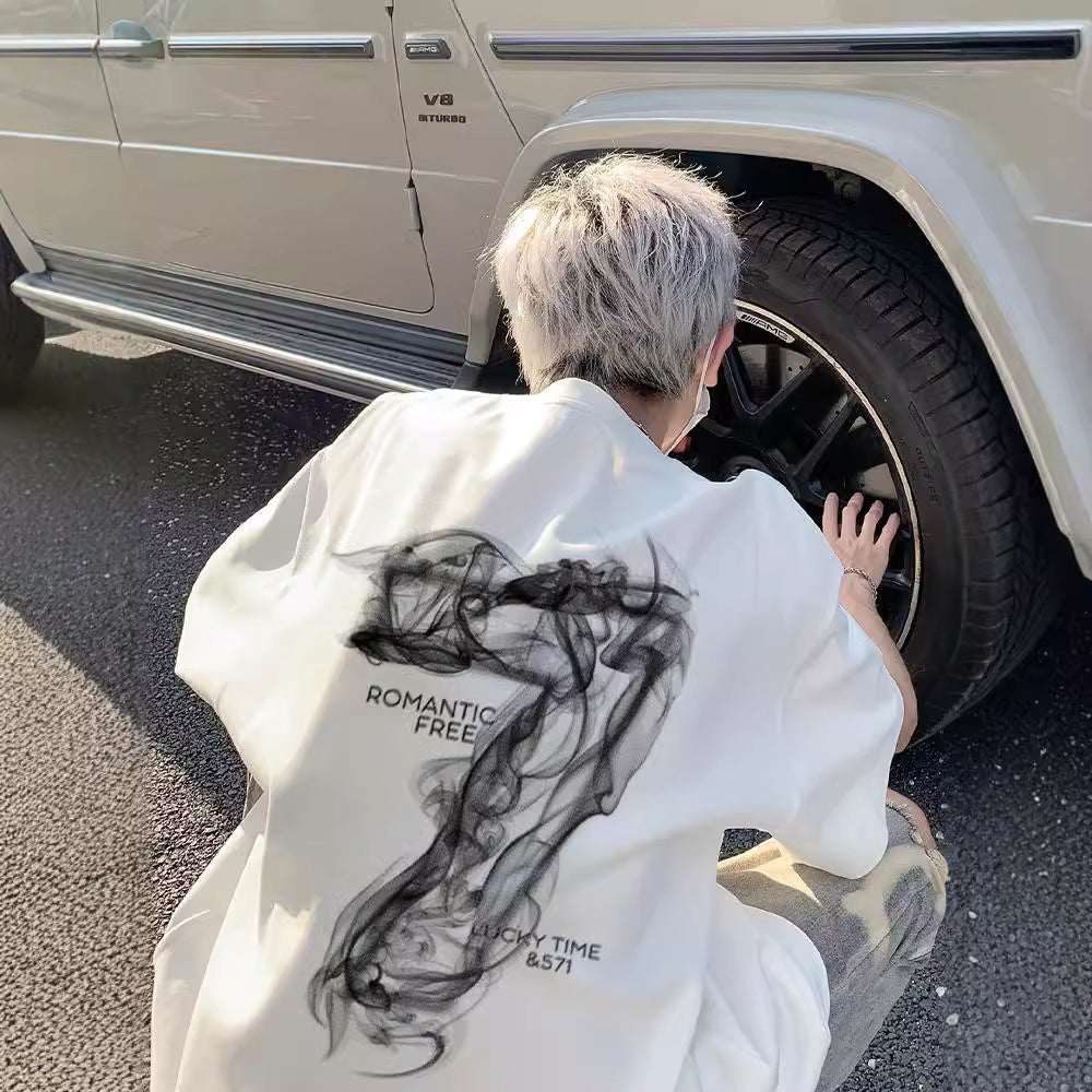 Heavy Cotton Short Sleeve T-shirt Men's Summer Trendy Half Sleeve