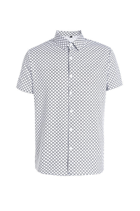 A Classic And Fashionable Diamond-shaped Small Checkered Shirt For Men