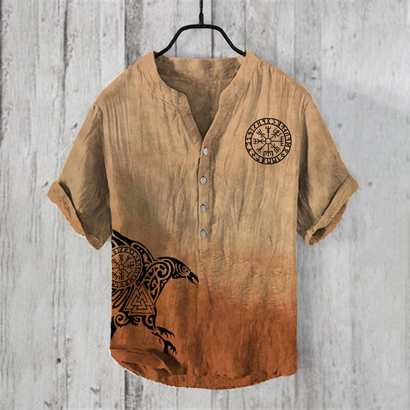 Plus Size Digital Printing Men's Short Sleeve