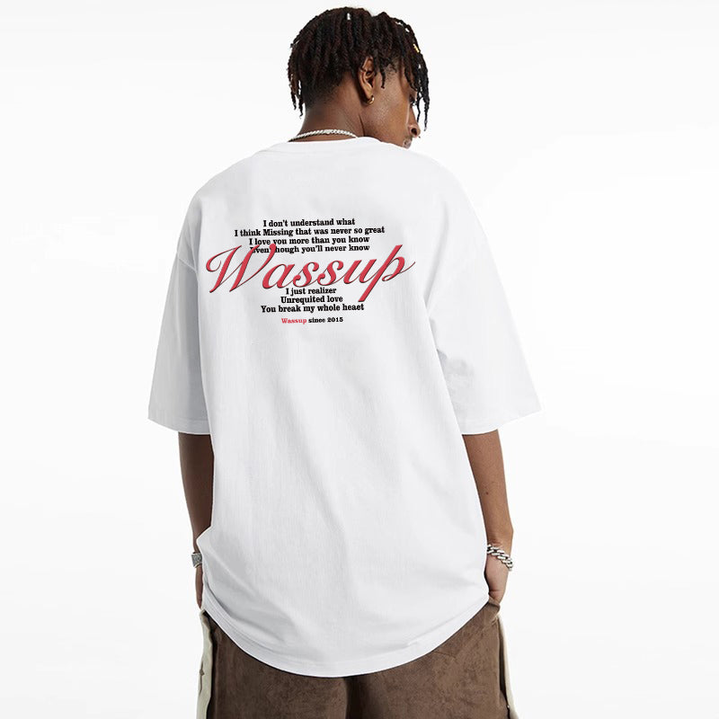 American Hip Hop China-Chic Brand Cotton Short Sleeve Boys' Vintage Loose Top