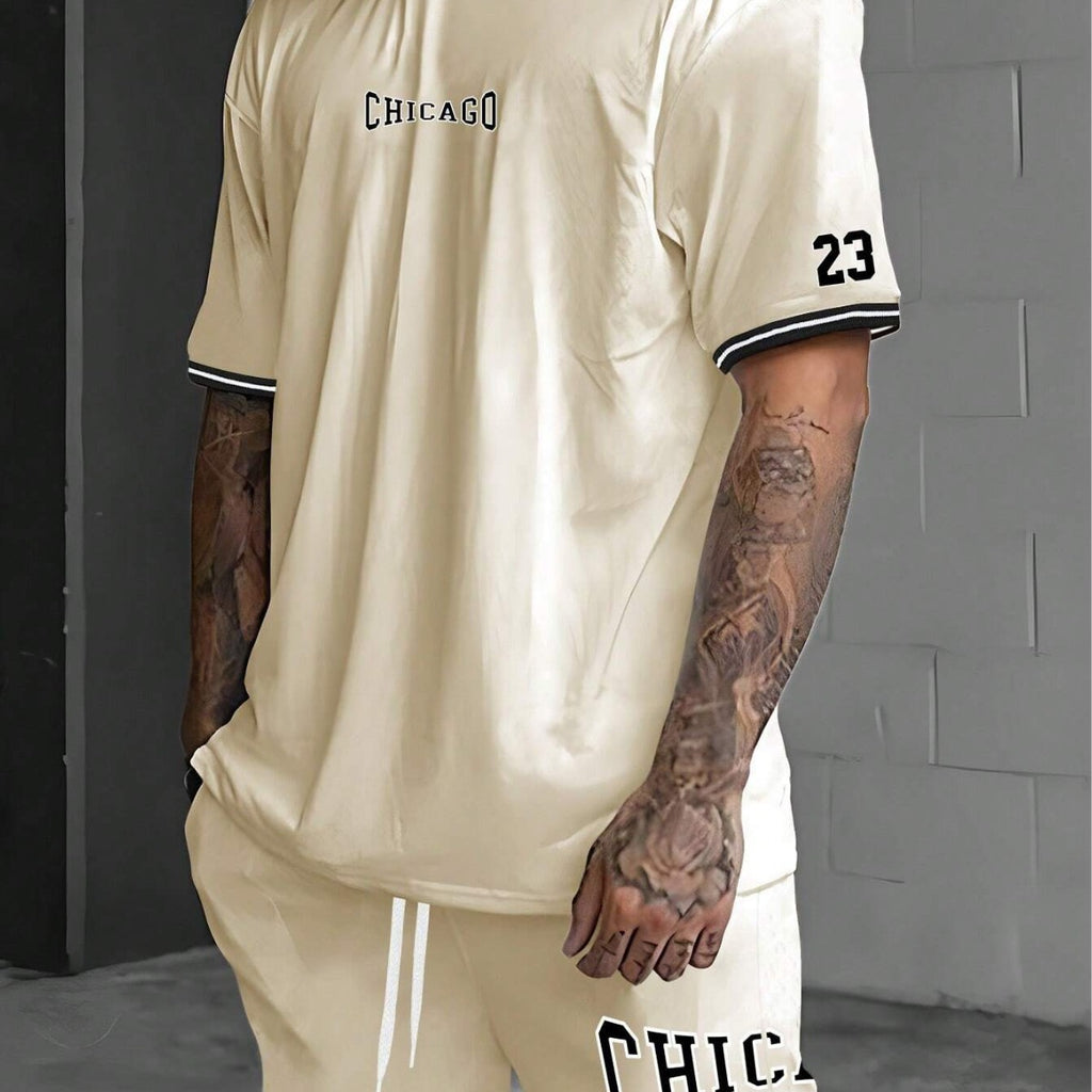 Short-sleeved T-shirt Suit Men's Summer New Fashion Trendy