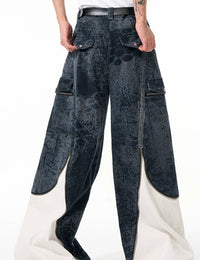 Zipper Structure Stitching Design Sense Machete Jeans