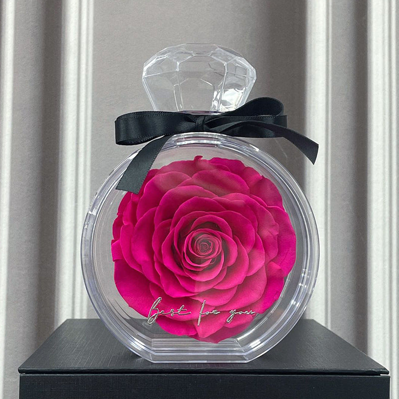 Natural Eternal Flower Ornaments Transparent Cover Dried Rose Gift Box For Christmas New Year Valentine's Day Home Decor null