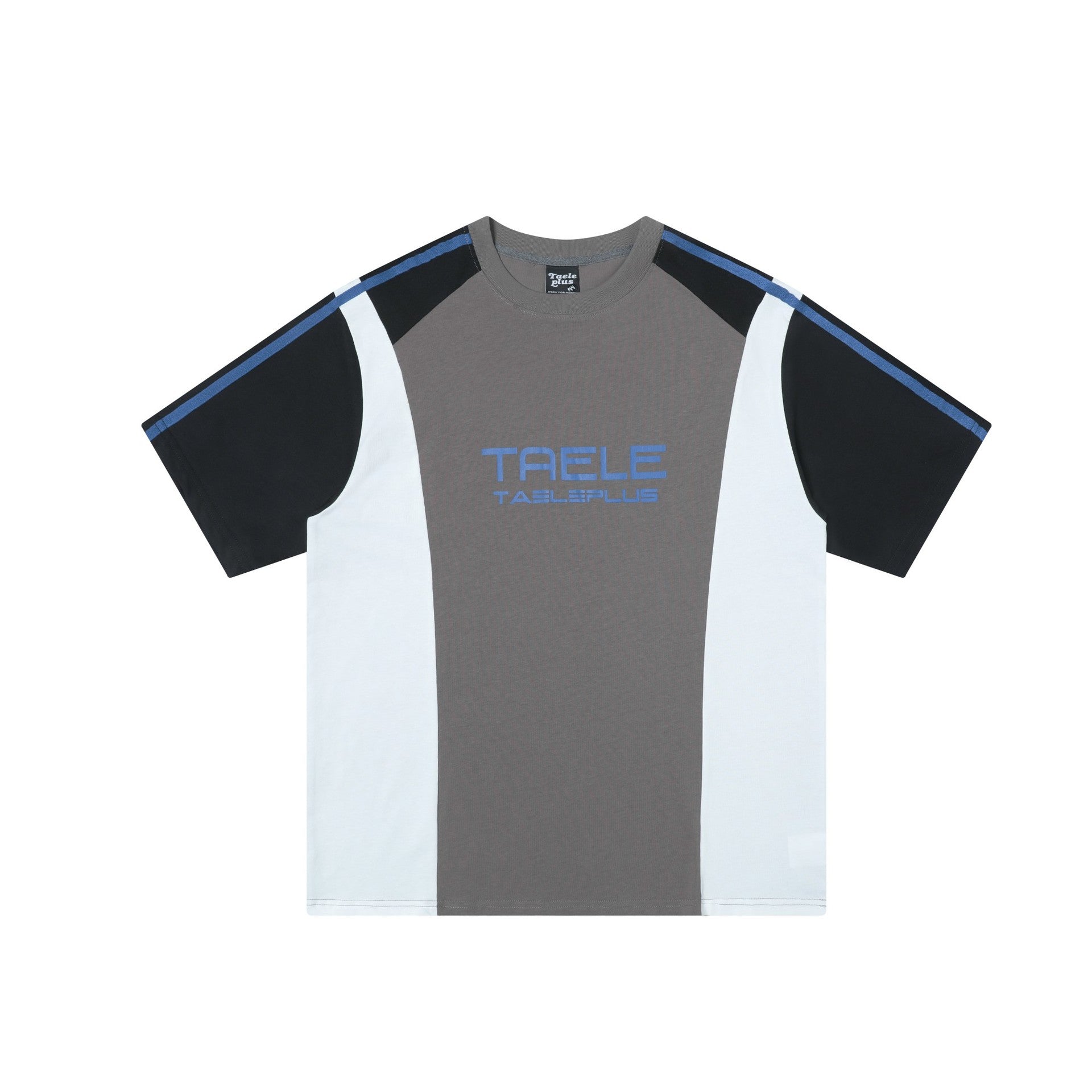 American Contrast Color Men's Short Sleeve Sports Design Letters