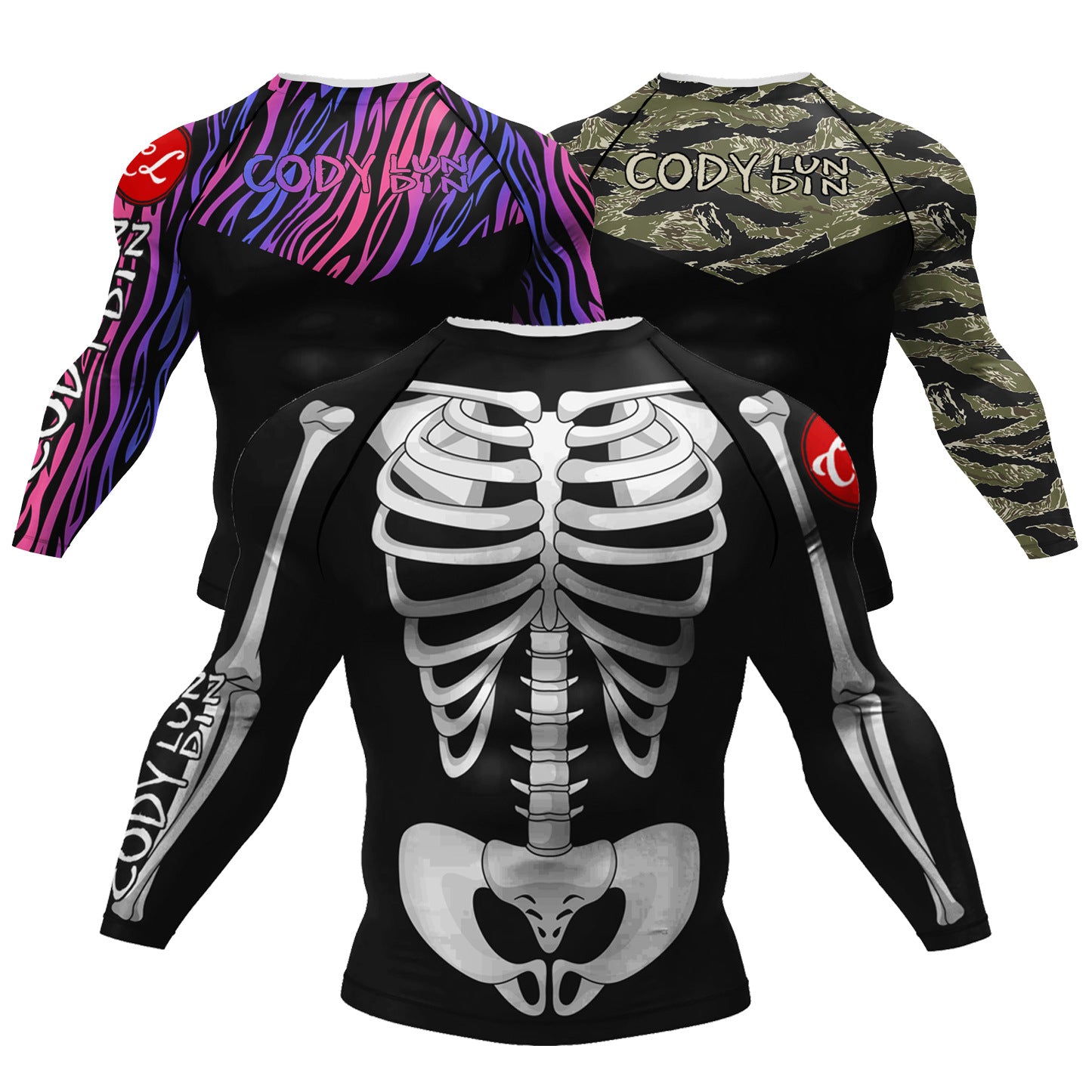 Printed Long Sleeve Breathable Sports Fitness Bottoming Shirt Men