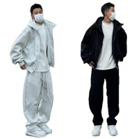 Thickened Casual Sportswear Set For Men Loose Fitting Hooded Jacket And Matching Pantstwo Piece Set