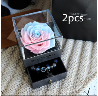 Eternal Flower Rose Jewelry Box for Birthday Presents Valentines Day Wedding Gift null