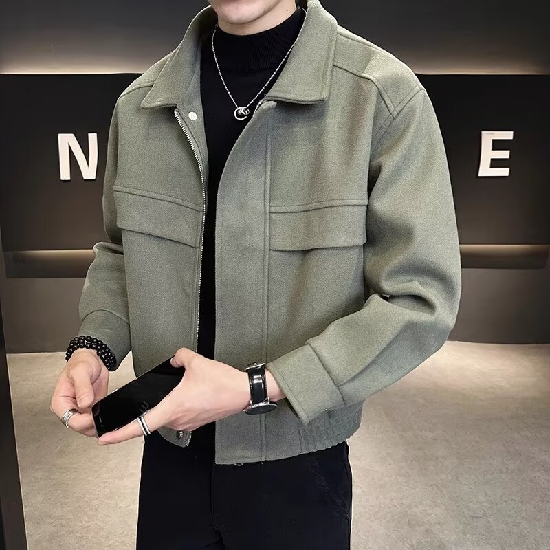 Men's Fashion Casual Short Wool Coat