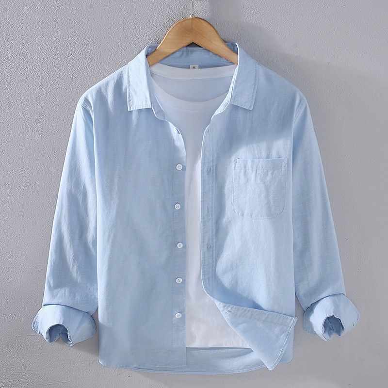 Men's Simple Casual Fashion Long Sleeve Shirt