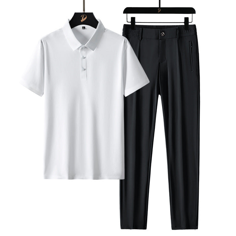 Costume professionnel décontracté en soie glacée pour hommes