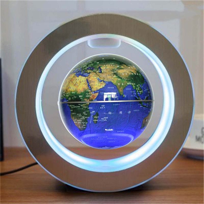 Round LED World Map Floating Globe Magnetic Levitation Light Anti Gravity Magic null