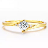 Mens Gold Alloy Round Engagement Ring