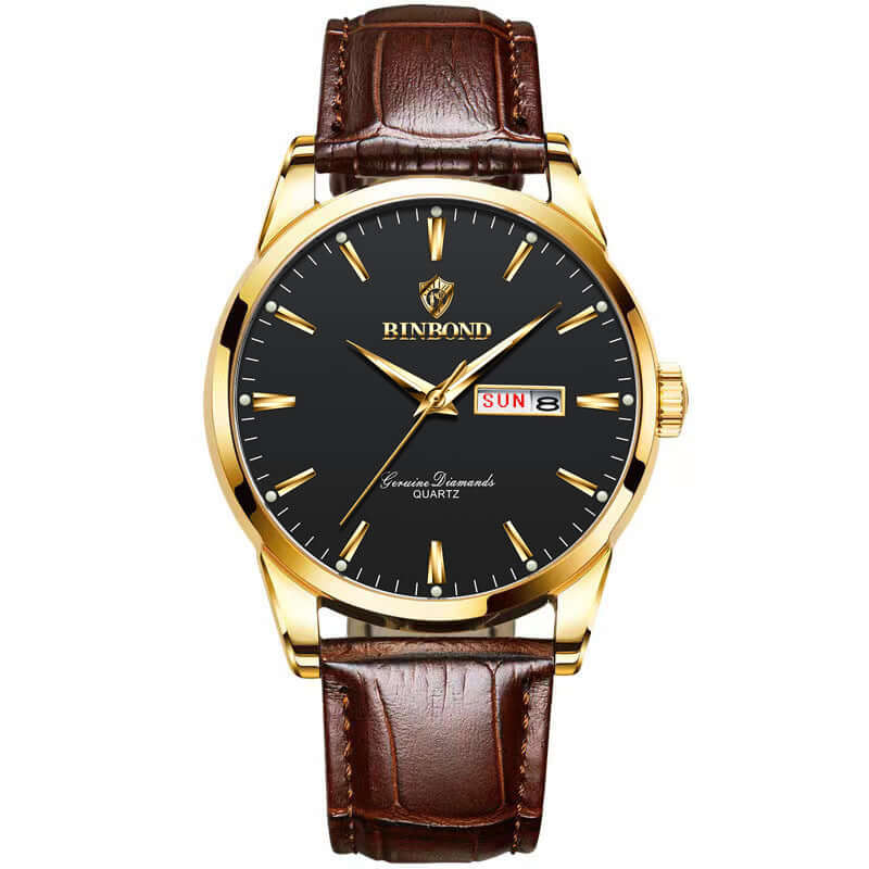 Double Calendar Waterproof Quartz Watch Men