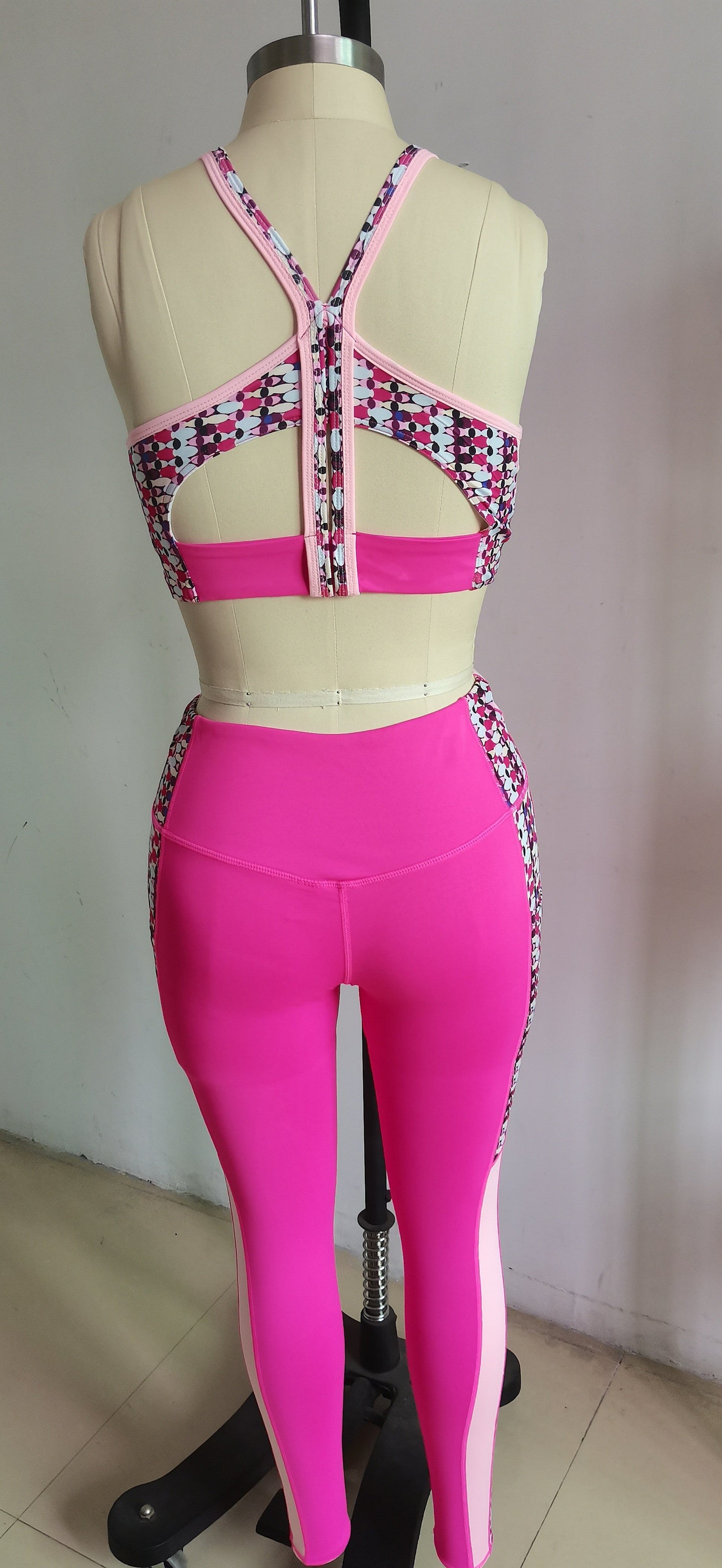 Patchwork Printed Yoga Clothes For Sports And Fitness null