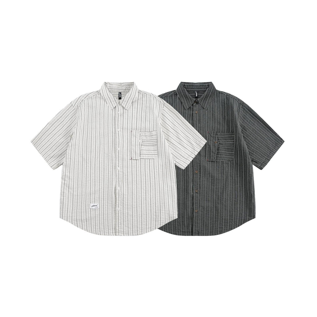 Retro Ins Hong Kong Style Japanese Style All-matching Casual Short-sleeved Shirt