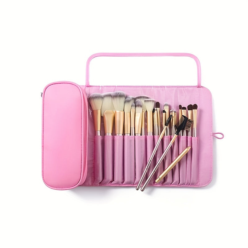 [Makeup Brush Organizer Bag] Large Capacity Makeup Brush Organizer Bag - Multi-Functional Korean Style Portable Cosmetic Pouch for Students