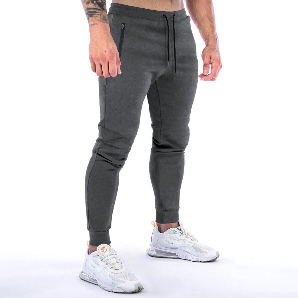 European And American Sports Trousers Men's Solid Color Fitness null