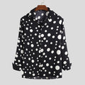 New Polka Dot Print Casual And Versatile Long-sleeved Shirt For Men