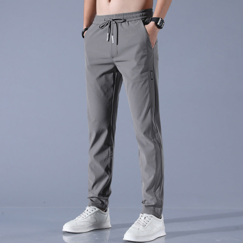 Summer Ice Silk Men's Stretch Breathable Straight Sports Trousers null