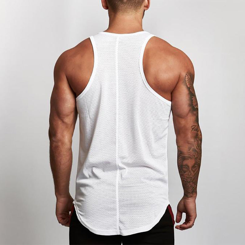 Punisher Skull GYM Mesh Breathable Fitness Vest Men's Round Lower Hem Sports Base Mesh Quick Drying Waistcoat null