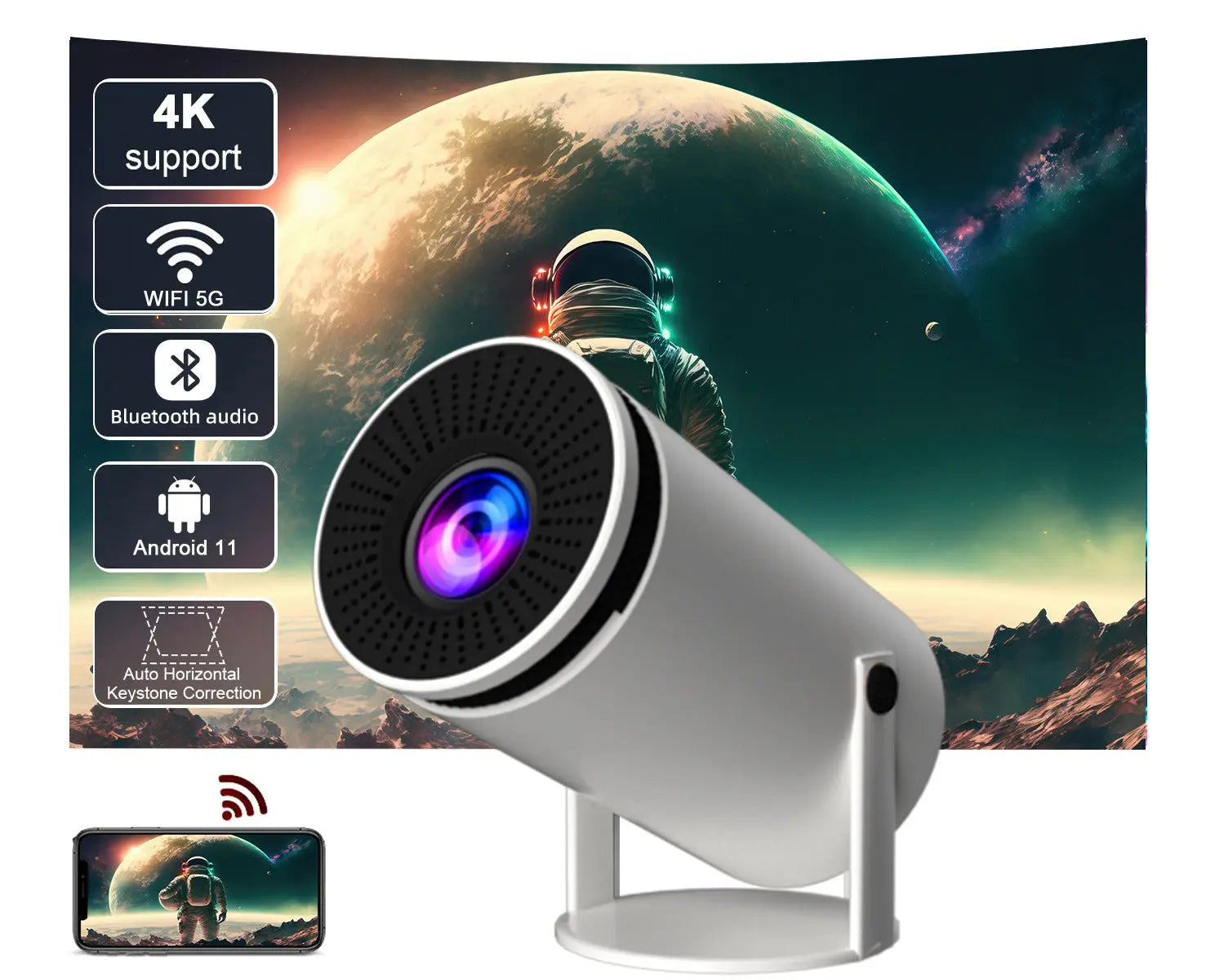 Barrel Machine Hy300 Smart AnzhuoHD Projection Screen Home Recommend Projector null