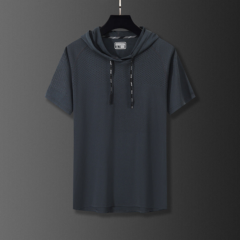 Quick-drying Hooded T-shirt Exercise Workout Clothes High Elasticity