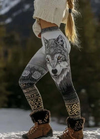 Womens 3D Digital-Print Sports Yoga Pants