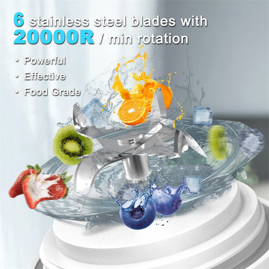 Portable Blender Juicer Personal Size Blender For Shakes And Smoothies With 6 Blade Mini Blender Kitchen Gadgets null