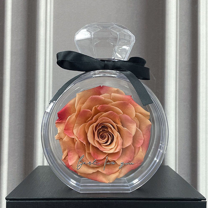 Natural Eternal Flower Ornaments Transparent Cover Dried Rose Gift Box For Christmas New Year Valentine's Day Home Decor null