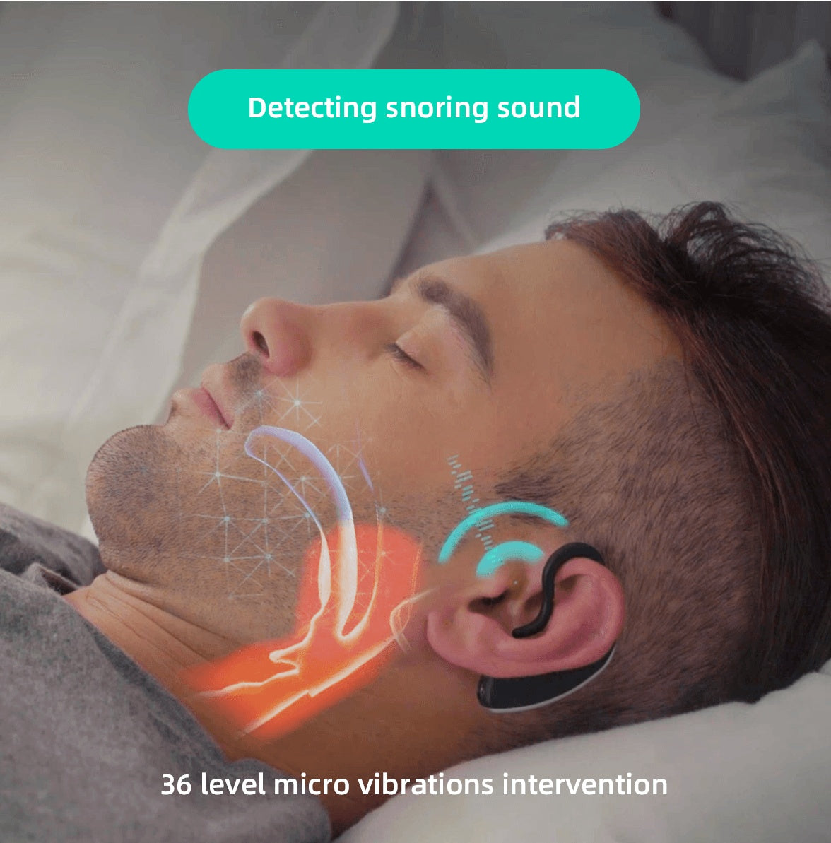 24 Hours Bluetooth Anti-snoring Device Charge Snore Earset Sleeping Aid Snoring Analyzes Sleep Datas Good Sleep null