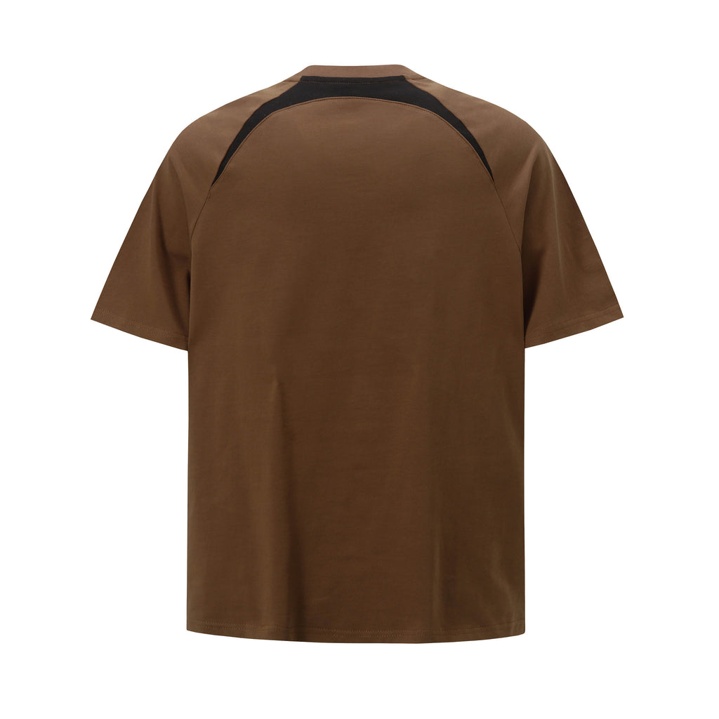 American Raglan Sleeve Retro Contrast Color Half Sleeve T-shirt