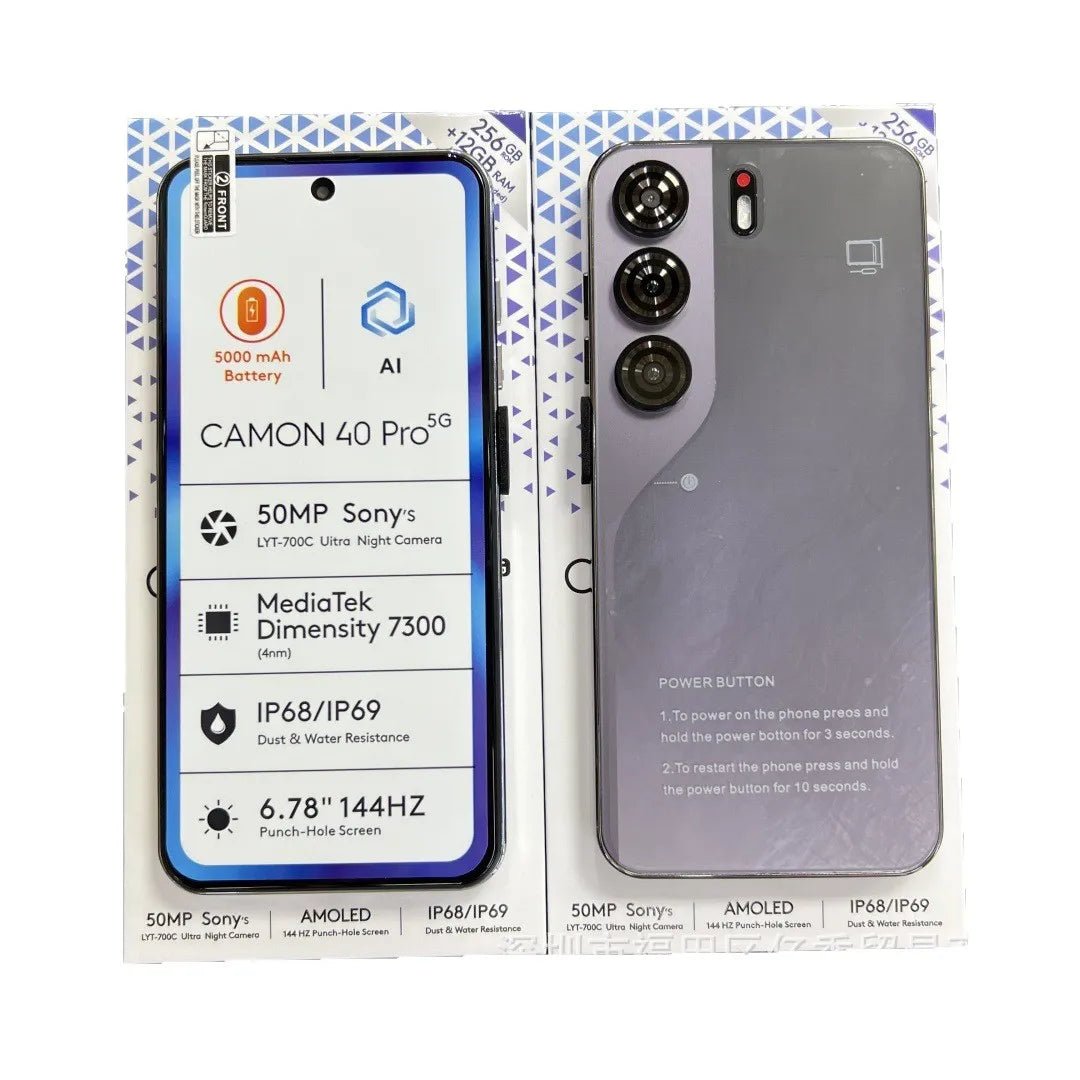 CAMON40 Pro 2026 New 5G International Version 24GB+512GB HD Screen AI Camera Dual SIM Unlocked Phone Black CAMON40 Pro 2026 New 5G International Version 24GB+512GB HD Screen AI Camera Dual SIM Unlocked Phone - shop_name