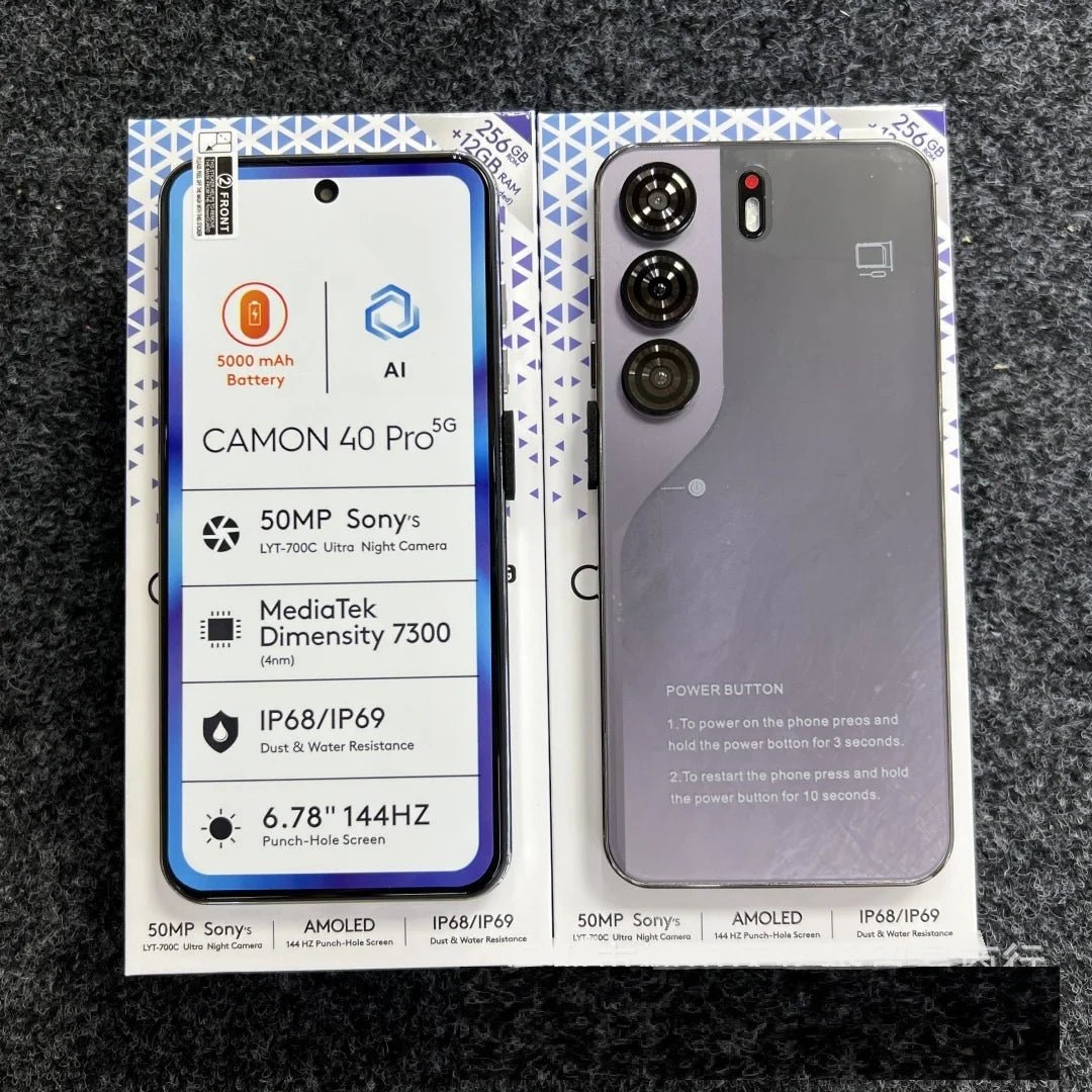 CAMON40 Pro 2026 New 5G International Version 24GB+512GB HD Screen AI Camera Dual SIM Unlocked Phone Black CAMON40 Pro 2026 New 5G International Version 24GB+512GB HD Screen AI Camera Dual SIM Unlocked Phone - shop_name