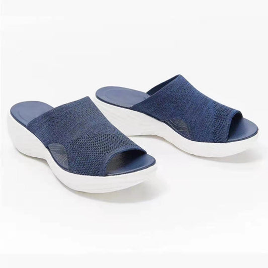 Casual Flying Woven Upper Polyurethane Platform Sandals And Slippers Women - Update Avenue 