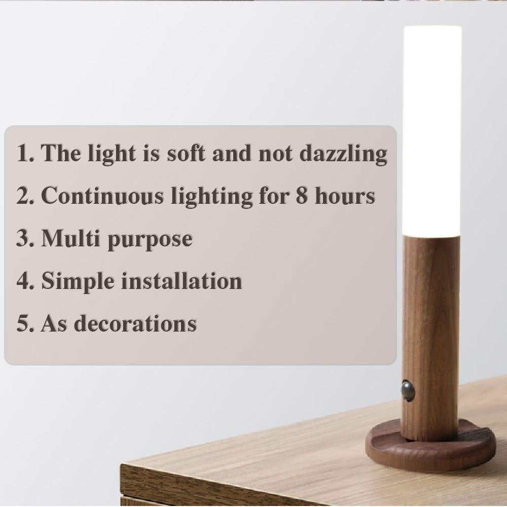 Auto LED USB Magnetic Wood Wireless Night Light Corridors Porch Lights PIR Motion Sensor Wall Light Cabinet Lamp null