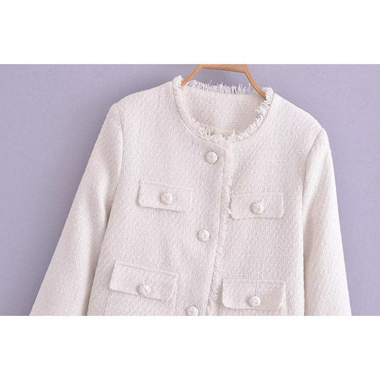 Solid Color Fashion All-match Woolen Jacket null