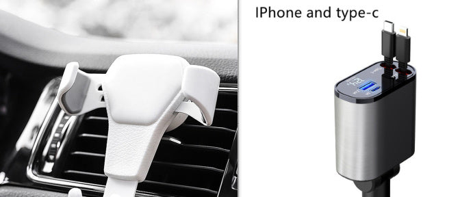 Metal Car Charger 100W Super Fast Charging Car Cigarette Lighter USB And TYPE-C Adapter null