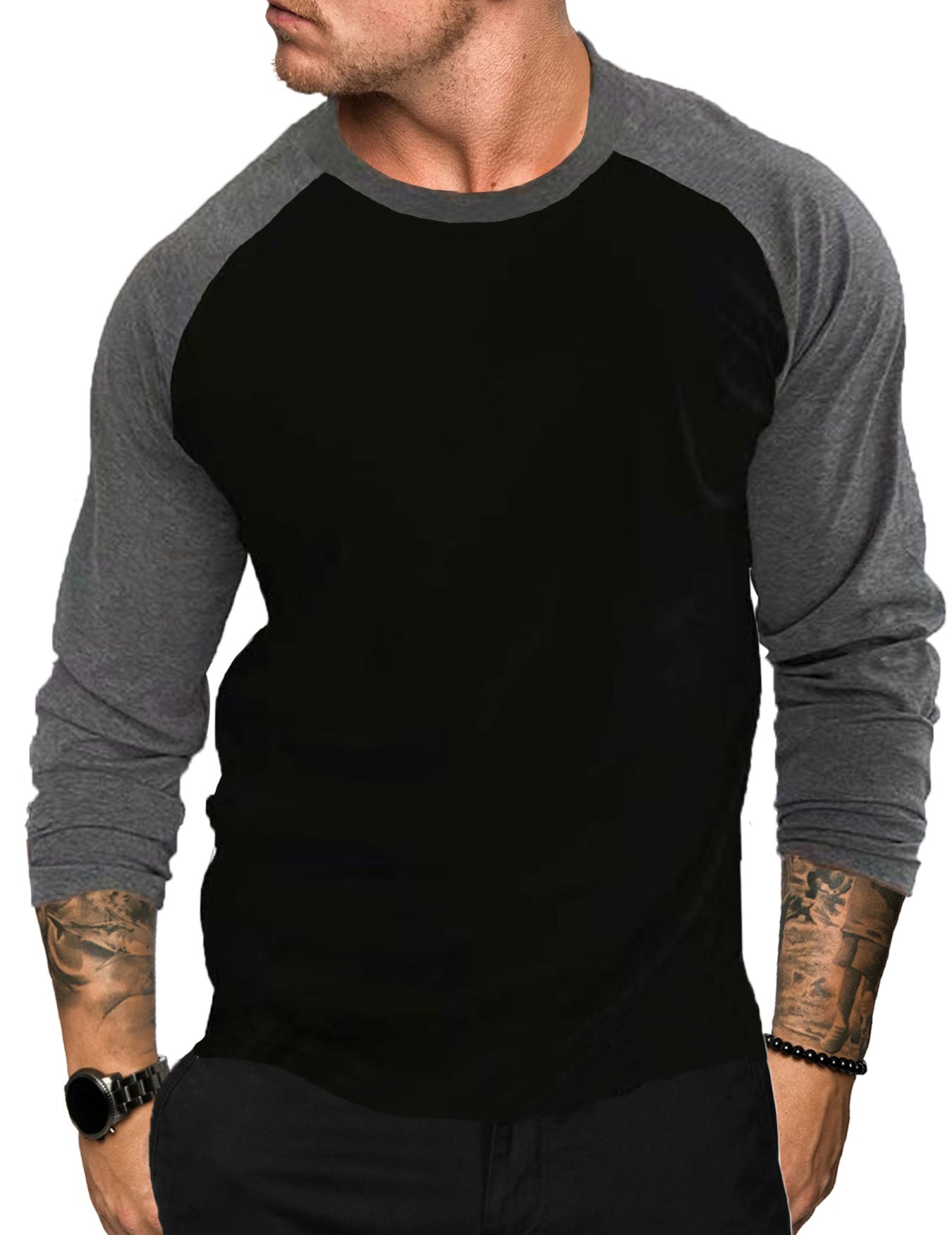 Men's Round Neck Loose Breathable Casual Long Sleeve