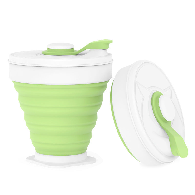 Silicone Folding Coffee Cup Heat Insulation And Anti-scalding Sports Bottle, Outdoor Portable Folding Water Cup null