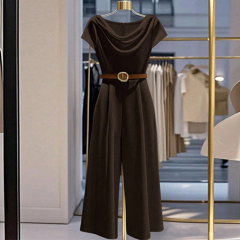 European And American Elegant Style Satin Jumpsuit