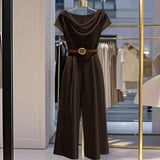 European And American Elegant Style Satin Jumpsuit